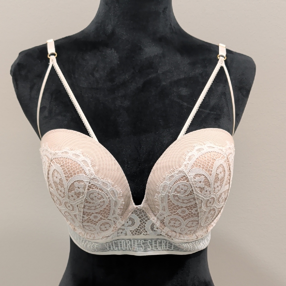 Victoria's Secret Nude Lace Plunge Push Up Bra